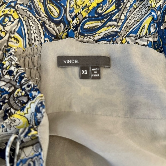 Vince Paisley Print Midi Silk Dress Size XS EUC - Picture 4 of 4